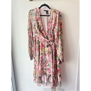 JAYGODFREY Floral Midi Dress - Pink and Green